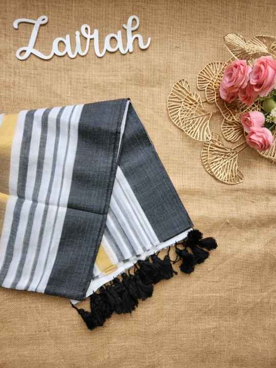 AARAVI-BLACK STRIPE MUL COTTON SAREE